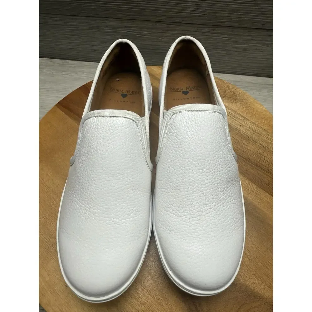 Nurse Mates Adela Slip-On Shoes, White, Women's 6.5 W